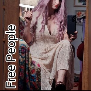 Free People Cream Lace Dress